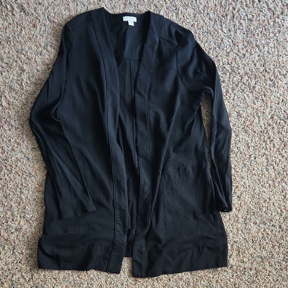 J. Jill Black Open Front Cardigan